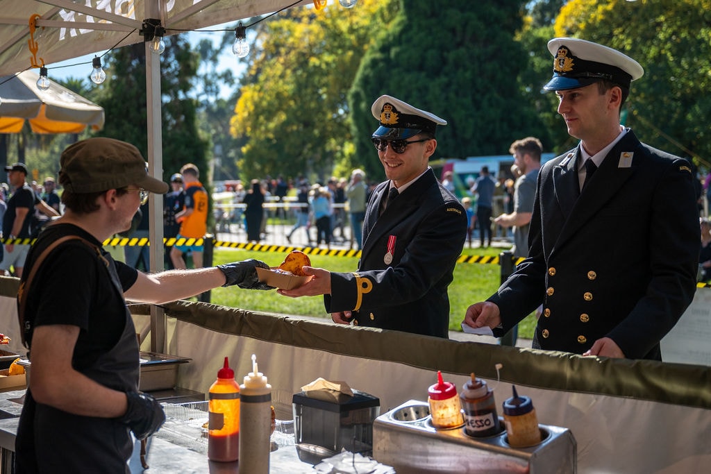 Parachute Landing crew serving Navy personnel, Anzac Day 2026